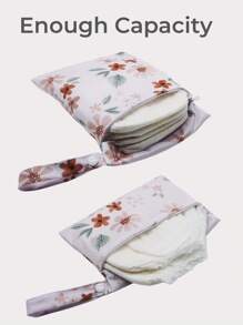 2 件装防水沙滩尿布布尿布洗衣婴儿大号袋子泳裤干湿袋小号，也可用作化妆包化妆品包旅行拉链化妆品收纳袋盥洗包卡通手提包女童铅笔袋，尿布干湿袋 - 彩色 - 查看 4