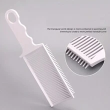 1pc Plastic Men Haircut Flat-Top Comb - White - View 1