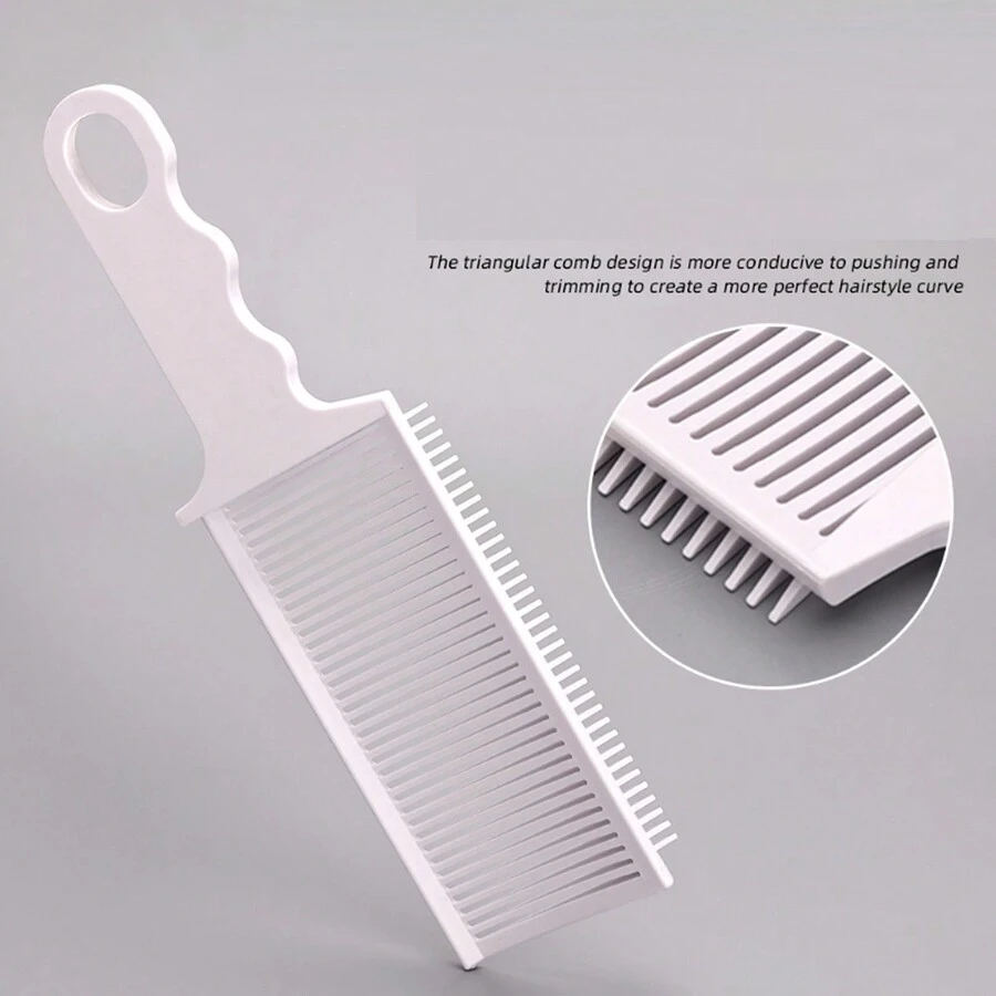 1pc Plastic Men Haircut Flat-Top Comb - White - View 1
