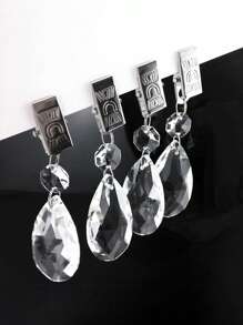 4pcs Crystal Tablecloth Clips Tablecloth Weights For Party Decoration - White - View 4