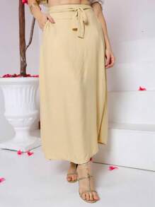 Women Skirts - Beige - View 2