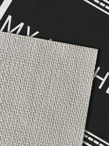 1pc Black And White Tableware Letter Printed Kitchen Mat, Simple Modern Style Polyester Fiber Suitable For Home Kitchen Use - Multicolor - View 2