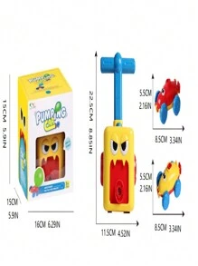 兒童汽車玩具,空氣動力,內置泵,附帶12個小氣球和2個小車,適用於男孩和女孩。這款教育玩具易於入門,外形多樣可愛,可幫助兒童增進靈巧度。非常適合作為感恩節、聖誕節、生日和派對等禮物。 - 黃色 - 查看 9