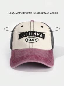 1pc Unisex Washed Brooklyn 1947 Baseball Cap Suitable For Outdoor Use - Multicolor - View 4