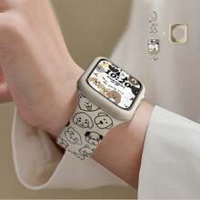 1 Stück Cartoon Silikon Armband Uhr Mit Leuchtender Nachtleucht Funktion Und Schutzhülle Kompatibel Mit 38/40/41/42/44/45/49mm Apple-uhr Ultra2/ultra/se/8/7/6/5/4/3/2/1 (unisex)