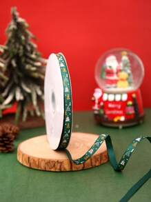 1 Cuộn 1CM Chiều rộng 20m Chiều dài Polyester Ruy băng Với Ren Cạnh , Thích hợp Đối với Kỳ nghỉ Giáng sinh Qủa tặng Dây Quấn Và Làm Cung - màu xanh lá - Xem 1