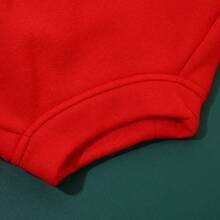 1 件聚酯亮紅色聖誕抓絨運動衫是假期旅行的必備品 - 紅色 - 查看 3