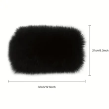 1個汽車中央儀表台墊套,萬用冬季毛絨汽車座椅扶手箱墊,適用於汽車suv卡車,毛絨控制台扶手墊內飾 - 米色 - 查看 2