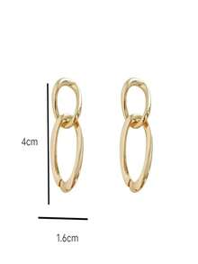 1pair European And American Style Minimalist And Dangle Earrings, Simple Yet Versatile - Gold - View 10