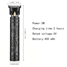 無線 T9 男士理髮器專業鬍鬚修剪器附 4 個導梳電動刮鬍刀男士電動刮鬍刀理髮剪 - 黑色 - 查看 7