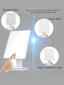 Espejo de maquillaje con luz led - Blanco - Ver 4