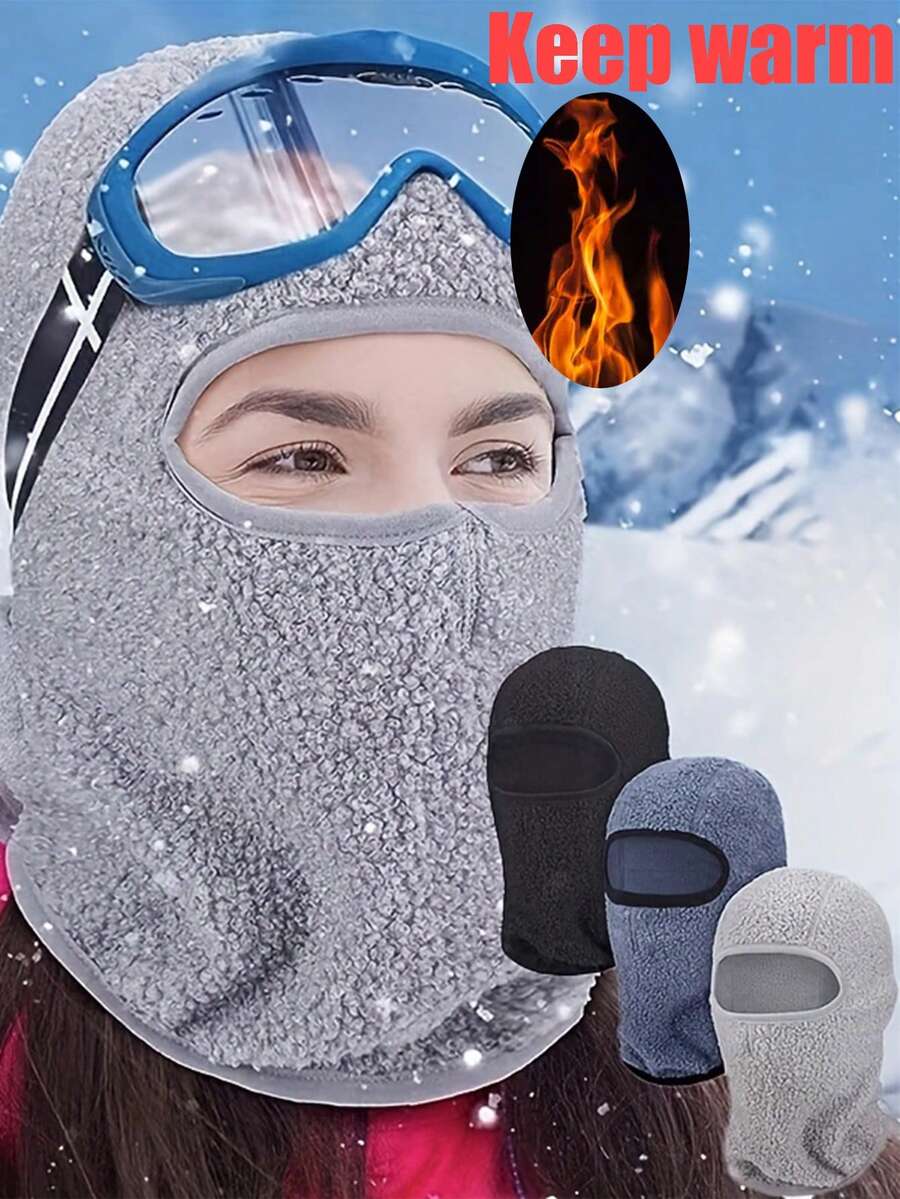 1 件装冬季户外滑雪拉法帽，带防风、防雪、保暖内衬和透气面罩，男女皆宜，适合登山、骑行、露营、滑雪