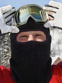 1 件装冬季户外滑雪拉法帽，带防风、防雪、保暖内衬和透气面罩，男女皆宜，适合登山、骑行、露营、滑雪