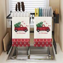 Giáng sinh Phòng bếp Cái đĩa Khăn tắm , Họa tiết Ngẫu nhiên Thể thao Khăn tắm Cây thông noel Ô tô/xe hơi Nhà hàng Đồ trang trí Khăn tắm - Nhiều màu - Xem 5