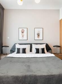 Double Bedspread Quilt With Brief, Straight Edge 2.00x2.30 - Grey - View 1