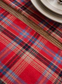 Christmas American Style Checkered Double-Layer Placemats, Bowls Mats, Heat-Insulated Decorative Table Mats