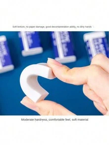 5pcs Large Size 2b White Eraser Rectangular Rubber Eraser For Writing, Office, Student - Multicolor - View 6