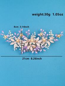 1入女士婚禮用金色髮夾，新娘假珍珠髮夾，鑽石髮夾，水晶髮夾，婚禮髮簪