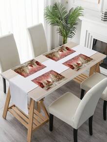 聖誕系列圖案數字印花餐墊1片 - 多種色 - 查看 3