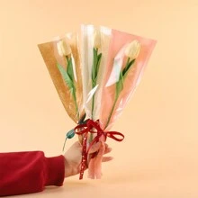 30個/包情人節單支玫瑰花紙袋,適用於花束和裝飾 - 白色 - 查看 6