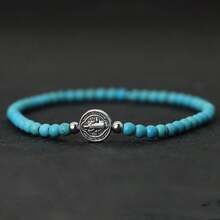 4毫米男士串珠手链 简约十字架手链 天然虎眼木手链 冥想玛瑙石手链