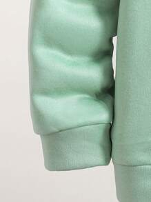 Chàng trai trẻ Ấm áp Hoodie Và Quần thể thao  Với In thư - màu xanh lá - Xem 4