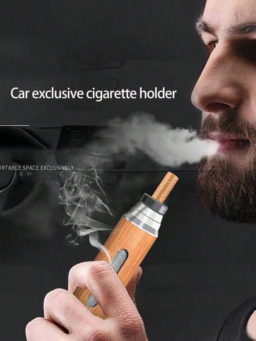 1pc Portable & Non-slip Car Ashtray With Lid, Suitable For Car Smoking While Driving - Yellow - View 1