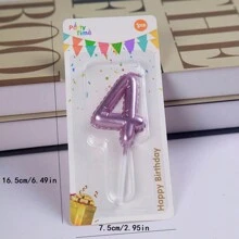 1pc Digital Number Birthday Cake Candle, Gold