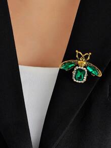 1枚创意时尚巴洛克风格水晶蜜蜂装饰个性化胸针，男女皆宜，节日派对度假礼物，服装搭配，日常佩戴，珠宝配饰