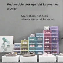 6 zapateras de plástico zapato moderno - Multicolor - Ver 2