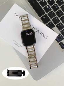 1pc Unisex Stainless Steel Matte 3-Prong Watch Band Strap Fits 38/40/41/44/45/49/42/46mm For Apple Watch S11/SE3/Ultra3/Ultra/SE/SE2/10/9/8/7/6/5/4/3/2/1