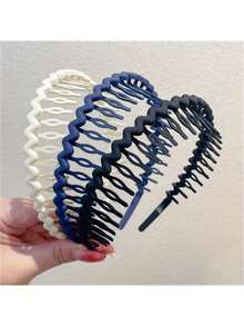 霧面彩色髮夾頭帶女款防滑帶齒簡約加壓頭飾臉部頭帶頭髮飾品