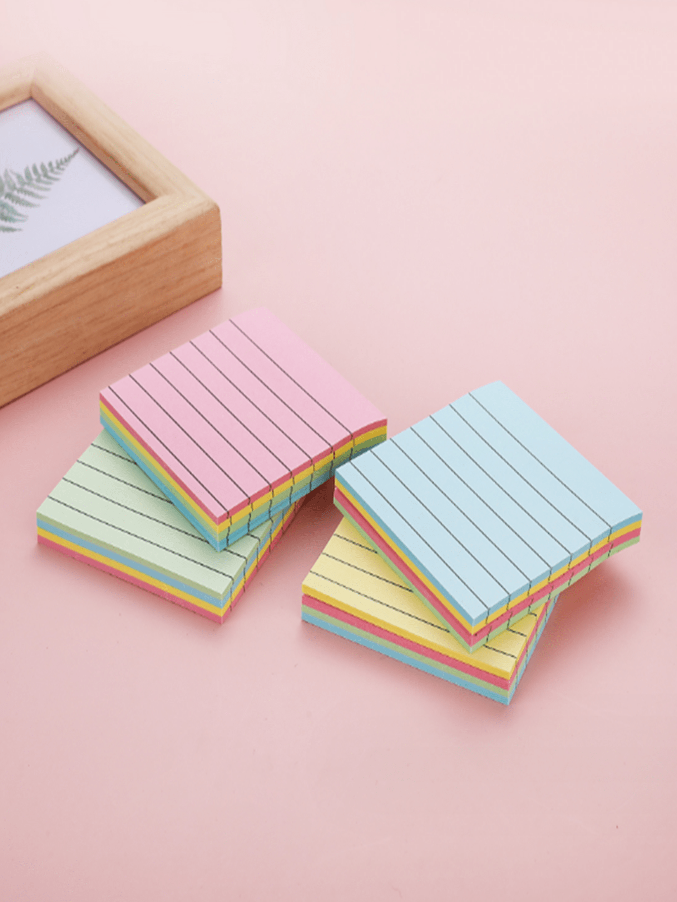 100 Sheets Colored Square Post-it Notes~Creative Simple Horizontal Line ...