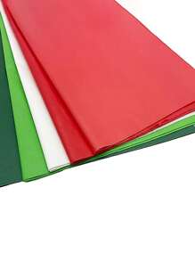 100入組(5種不同顏色)聖誕節主題禮品包裝紙,適用於鮮花、生日、聖誕節、嘉年華、diy手工藝等