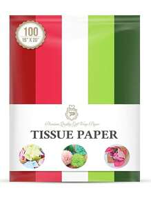 100入組(5種不同顏色)聖誕節主題禮品包裝紙,適用於鮮花、生日、聖誕節、嘉年華、diy手工藝等