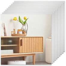 10 片镜面自粘式非玻璃镜子 12x12 英寸柔性瓷砖镜面贴纸 - 藍色 - 查看 8