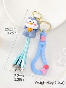 1 Pieza Pvc Accesorio De Cable Y Llavero De Moda Y Lindo Con Diseño De Pollito De Dibujos Animados Adecuado Para Uso Diario De Mujeres - Multicolor - Ver 6
