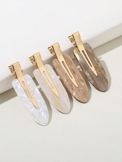 4pcs Women Graphic Fashionable Hair Clip, For Hair Decoration Casual Claw Clips Hair Claws Hair Barrettes, School Stuff