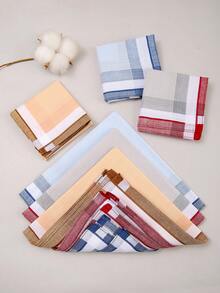 Khăn tay kẻ sọc mềm mại họa tiết caro nhiều màu bỏ túi khăn tay kẻ caro cho nam 15,7x15,7 inch - Nhiều màu - Xem 5