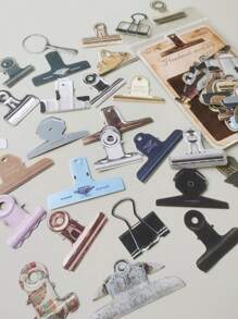 30入組手工車間系列文具菱角夾,日誌材料紙裁剪