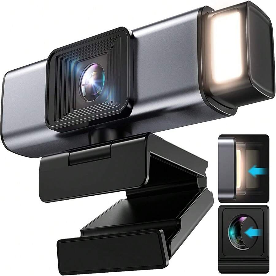 Webcam Gusgu G940 Full Hd 1080p Con Sensor, Micrófono Y Obturador De Privacidad, Webcam Usb Plug And Play Para Escritorio, Pc, Portátil, Conferencia De Video De Transmisión - Gris Oscuro - Ver 1