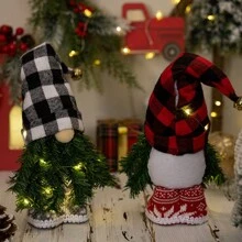 1 件带灯的圣诞树鲁道夫娃娃，圣诞发光无脸娃娃装饰，圣诞装饰，小矮人情侣娃娃装饰，窗户装饰，可爱装饰，家庭，客厅，酒吧，咖啡厅装饰，房间装饰，节日礼物，节日礼物圣诞装饰圣诞礼物感恩节圣诞树装饰饰品圣诞灯卧室装饰家居装饰派对装饰节日节日房间装饰 - 彩色 - 查看 5