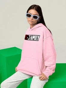 Blusa Moletom Anime Spy Family Fake Forger Anya CANGURU 2038 - Rosa Bebê - Visão 5