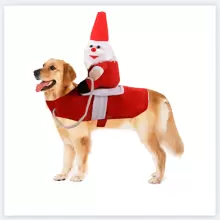 1件紅色聖誕節卡通角色寵物服裝,騎乘聖誕老人服裝,適用於小型,中型和大型寵物 - 紅色 - 查看 1
