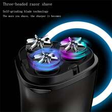 1 件藍色男士智慧電動刮鬍刀:可充電、可水洗,非常適合刮鬍和修剪鬍鬚!電動刮鬍刀旋轉三刀片男士刮鬍刀鬍鬚刀 - 藍色 - 查看 4