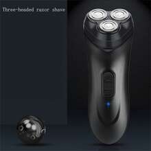 1 件藍色男士智慧電動刮鬍刀:可充電、可水洗,非常適合刮鬍和修剪鬍鬚!電動刮鬍刀旋轉三刀片男士刮鬍刀鬍鬚刀 - 藍色 - 查看 7