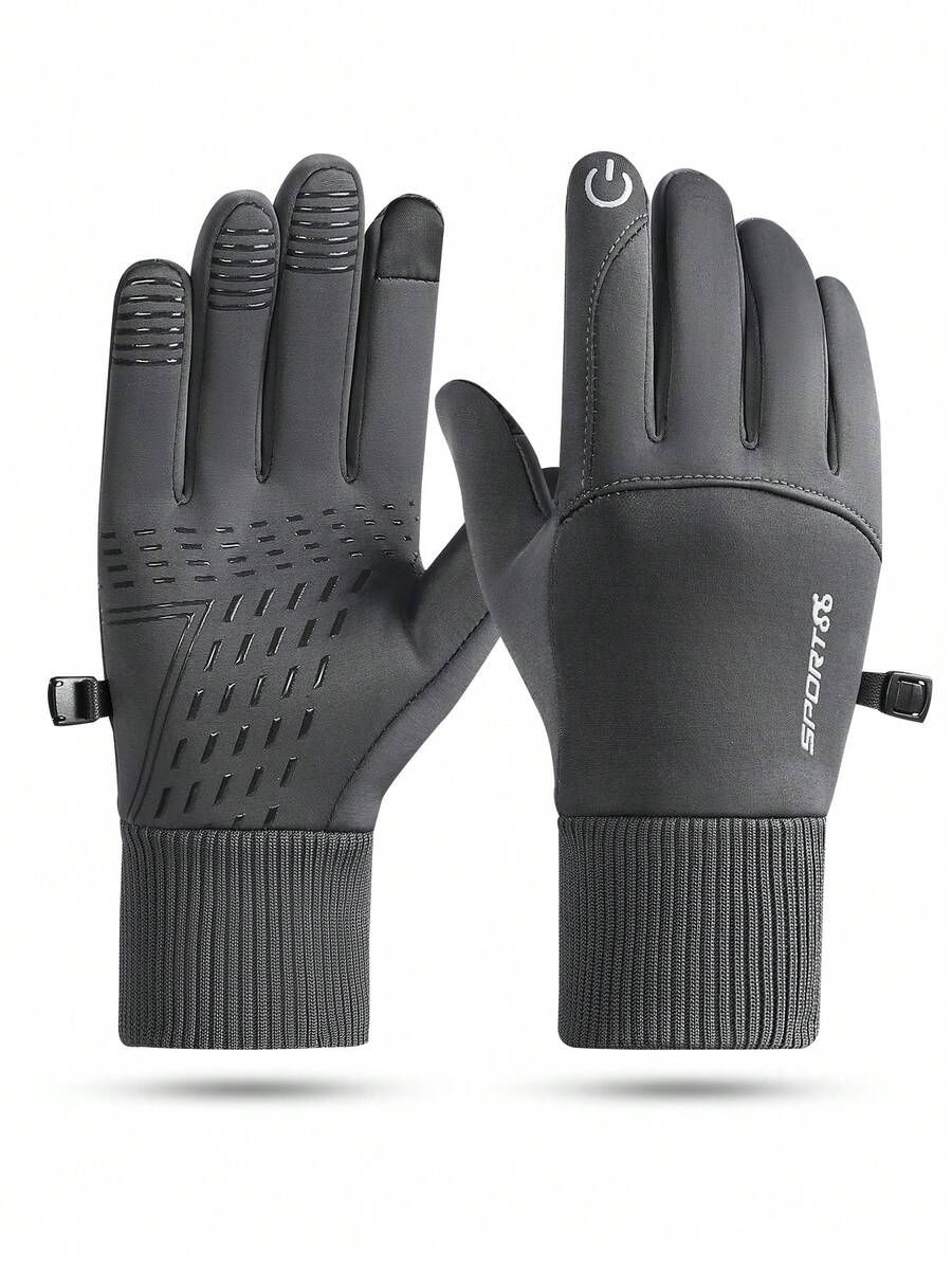 1雙升級版男式冬季手套,加厚保暖、防風、防水、觸控,適用於騎行、滑雪、開車、戶外活動