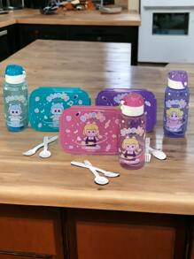 Lonchera de dibujos animados rectangulares ideales para los niños - Rosa - Ver 2