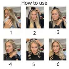 4入組女士彈性髮捲器套裝，搭配發箍，過夜髮捲器套裝，包括髮帶和夾子，時尚髮型工具 - 紫色 - 查看 6