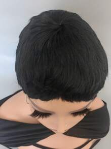 Black Super Short Pixie Cut Hairstyle - Black - View 5